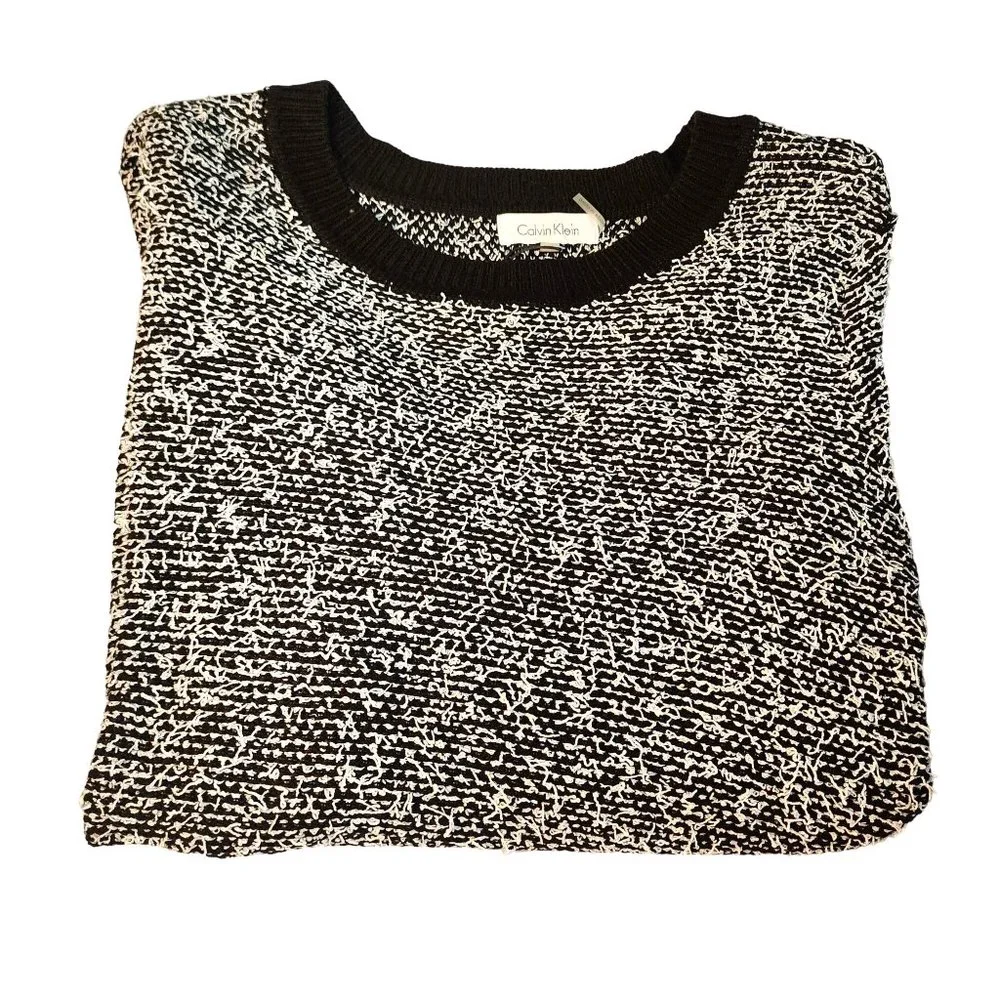 Calvin Klein Black White Lightweight‎ Pullover Sweater Size Small